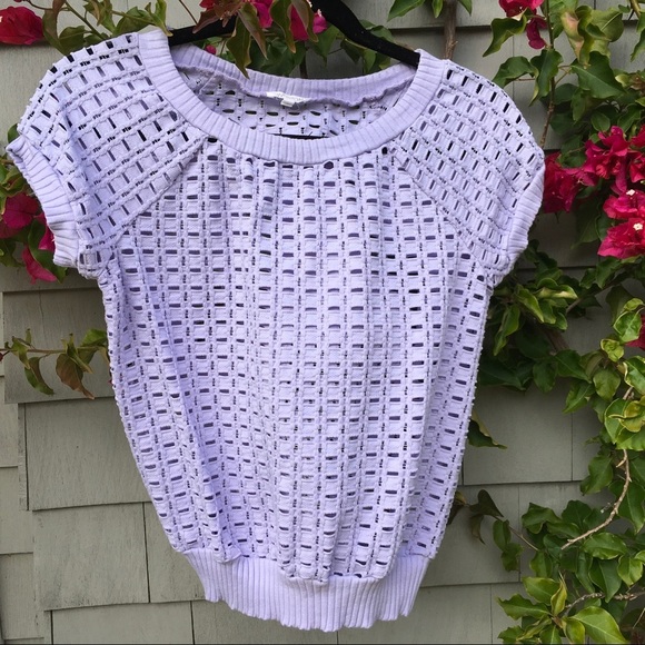 Anthropologie Weston Wear Lilac Open Knit Dara Sweater Size XS - Picture 5 of 8